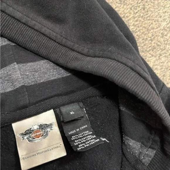 Preloved Vintage Black Harley Davidson embellished Zip Up Hoodie - Picture 6 of 6